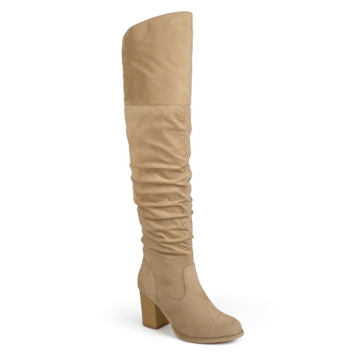 Journee Collection Kaison Women's Over-the-knee Boots, Size: Medium (8), Light Grey