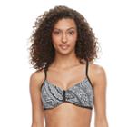 Women's S.o.s. Sun Ocean Sand Strappy Bra-sized Bikini Top, Size: 36 B/c, Black