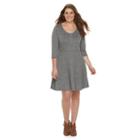 Juniors' Plus Size Cloud Chaser Raw-edge Henley Sweaterdress, Girl's, Size: 1xl, Med Grey