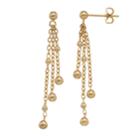 14k Gold Beaded Chain Tassel Drop Earrings, Women's, Yellow
