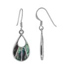 Sterling Silver Paua Shell Teardrop Earrings, Women's, Green