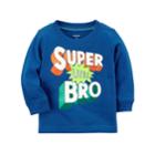 Baby Boy Carter's Super Little Bro Mock Layer Graphic Tee, Size: 6 Months, Med Blue