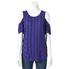 Women's Apt. 9&reg; Solid Cold-shoulder Tee, Size: Small, Drk Purple