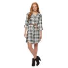 Juniors' Almost Famous Plaid Button-down Shirtdress, Girl's, Size: Large, Natural