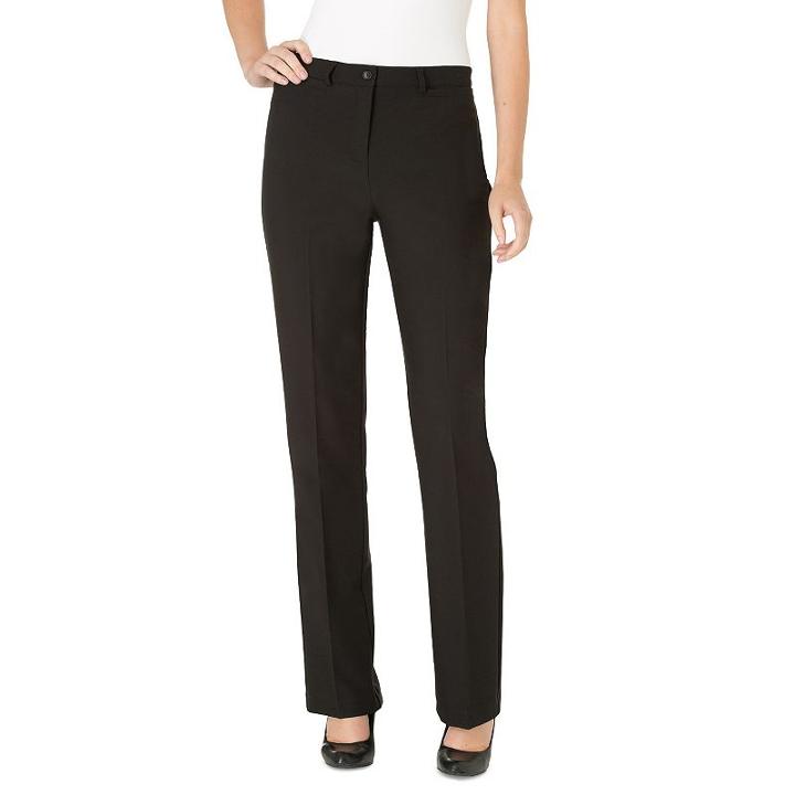 Women's Haggar&reg; Original Fit Comfort Waist Straight-leg Pants, Size: 2, Black