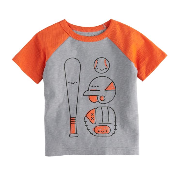 Baby Boy Jumping Beans&reg; Graphic Raglan Tee, Size: 24 Months, Med Grey
