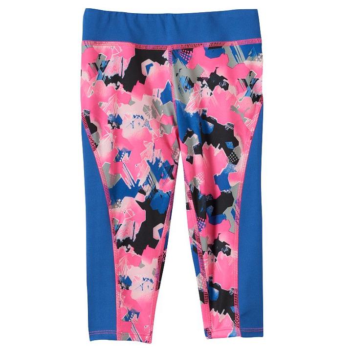 Girls 4-6x Puma Printed Capri Leggings, Girl's, Size: 6, Blue Other