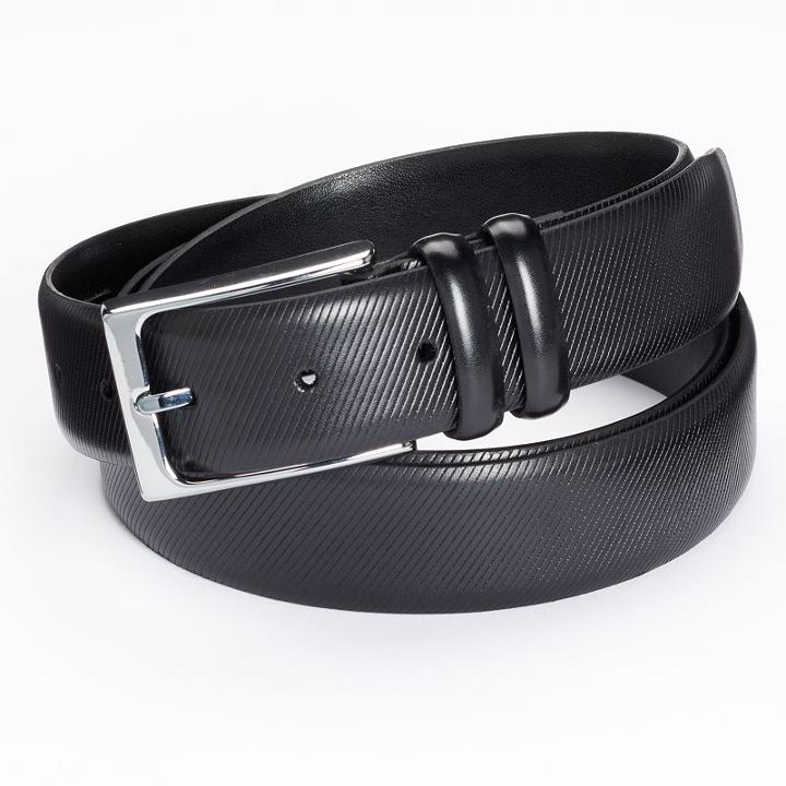 Apt. 9&reg; Feather-edge Textured Dress Belt - Big & Tall, Men's, Size: 50, Black