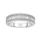 Sterling Silver Cubic Zirconia Wedding Ring, Women's, Size: 8, White