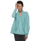 Women's Croft & Barrow&reg; Cozy Layered Cardigan Set, Size: Xxl, Med Blue