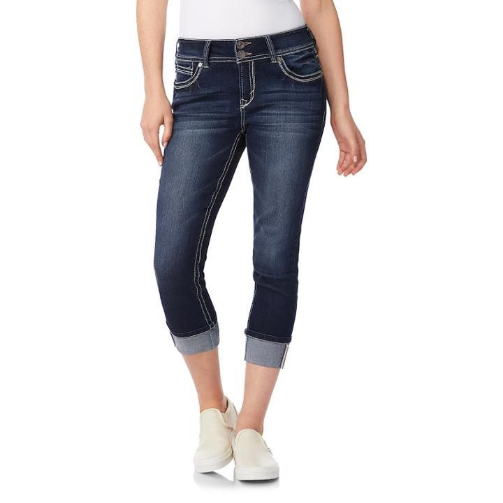 Juniors' Wallflower Curvy Insta Stretch Crop Jeans, Teens, Size: 7, Brt Yellow