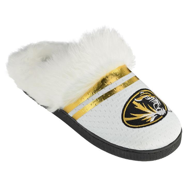 Women's Missouri Tigers Plush Slippers, Size: Large, White