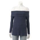 Women's Apt. 9&reg; Ribbed Off-the-shoulder Top, Size: Xl, Blue