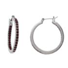 Simply Vera Vera Wang Red Simulated Crystal Inside Out Hoop Earrings, Women's