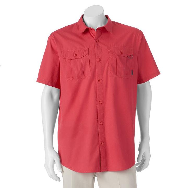 Men's Columbia Pine Park Button-down Shirt, Size: Small, Light Pink
