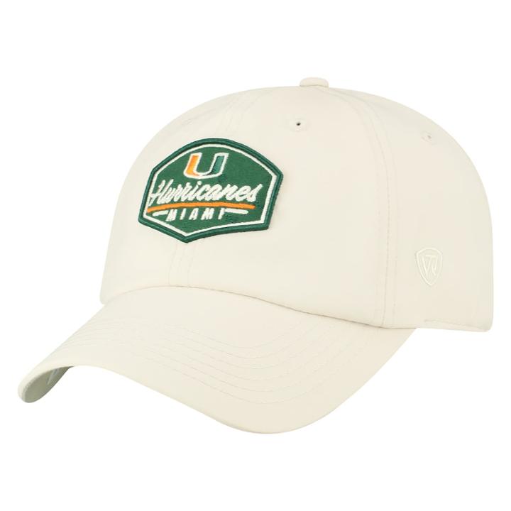 Adult Top Of The World Miami Hurricanes Onward Cap, Men's, Lt Beige