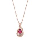 14k Rose Gold Over Sterling Silver Lab-created Ruby & White Sapphire Swirl Pendant, Women's, Red
