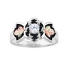 Black Hills Gold Tri-tone Cubic Zirconia Flower Ring In Sterling Silver, Women's, Size: 6, White