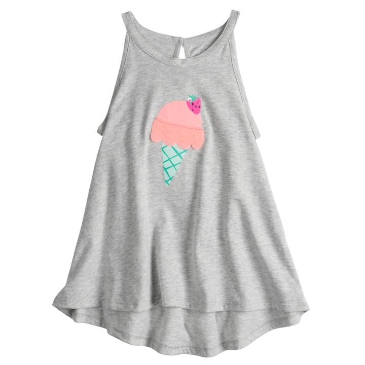 Girls 4-10 Jumping Beans&reg; Graphic Swing Tank Top, Size: 4, Light Grey