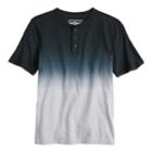 Boys 8-20 Dip-dye Henley, Size: Small, Black