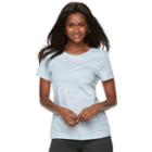 Women's Croft & Barrow&reg; Essential Classic Crewneck Tee, Size: Small, Med Blue