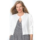 Plus Size Chaps Crop Cardigan, Women's, Size: 3xl, White