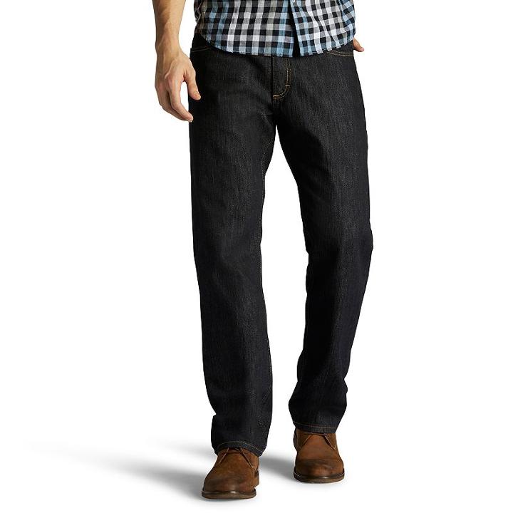 Men's Lee Regular-fit Stretch Straight-leg Jeans, Size: 30x36, Med Blue