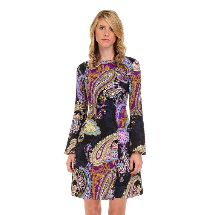 Women's Indication By Eci Paisley Fit & Flare Dress, Size: 10, Med Purple