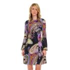 Women's Indication By Eci Paisley Fit & Flare Dress, Size: 10, Med Purple