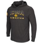 Men's Iowa Hawkeyes Thermal Hooded Tee, Size: Small, Black