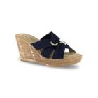 Tuscany By Easy Street Solaro Women's Wedge Sandals, Size: 8.5 Wide, Blue (navy)