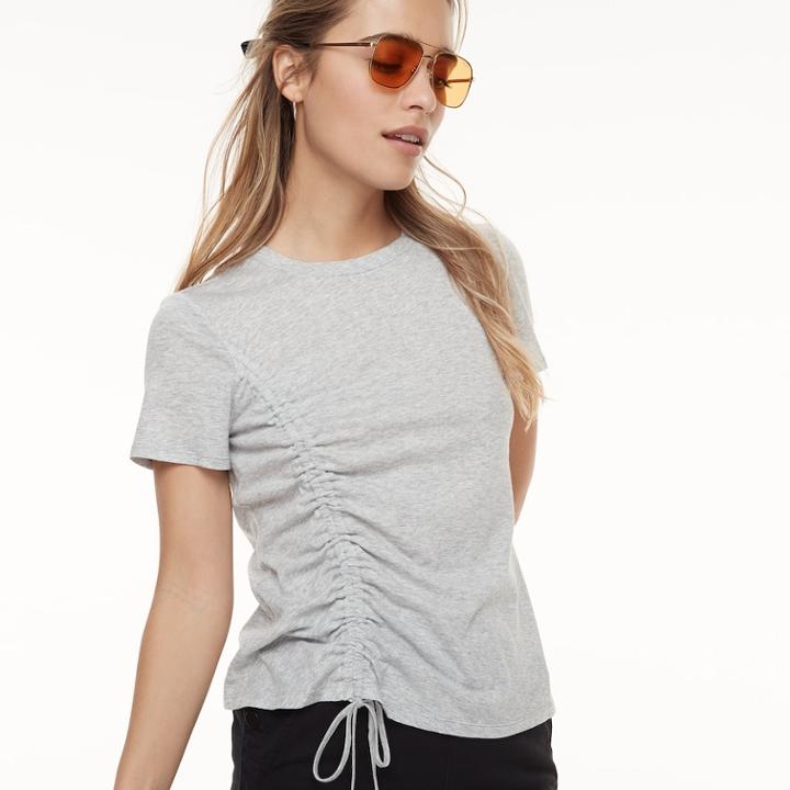 K/lab Asymmetrical Gathered Tee, Teens, Size: Small, Grey