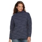 Plus Size Croft & Barrow&reg; Mockneck Long Sleeve Tee, Women's, Size: 1xl, Blue (navy)