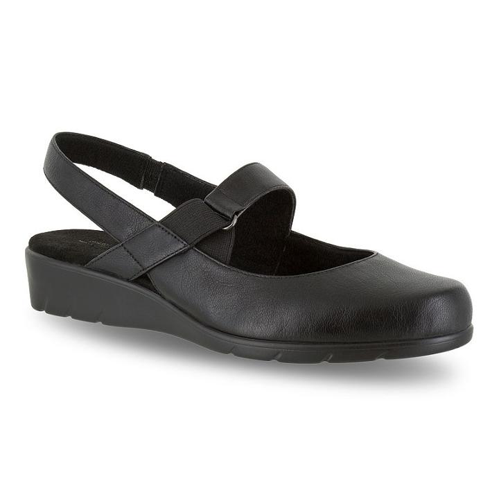 Easy Street Chessa Women's Slingback Mary Jane Shoes, Size: 7 Ww, Black