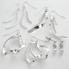 So Silver Tone Simulated Crystal And Simulated Pearl Ball Stud And Swirl Drop Earring Set, Women's, Grey