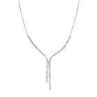 Simply Vera Vera Wang Sterling Silver Lab-created White Sapphire Baguette Necklace, Women's, Size: 17.5