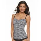 Women's Apt. 9&reg; Printed Twist Bandeaukini Top, Size: Xl, Black