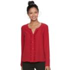 Juniors' Candie's&reg; Ruffle Crepe Shirt, Teens, Size: Medium, Med Red