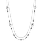 Dana Buchman Long Marquise Double Strand Necklace, Women's, Silver