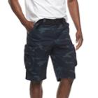 Men's Rawx Regular-fit Belted Cargo Shorts, Size: 34, Blue (navy)