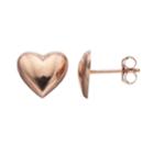 Taylor Grace 10k Rose Gold Heart Stud Earrings, Women's, Pink
