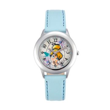 Disney Fairies Tinker Bell Juniors' Leather Watch, Girl's, Blue