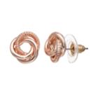Rose Gold Tone Nickel Free Knot Stud Earrings, Women's, Light Pink