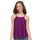Juniors' So&reg; Lace-up Back Halter Top, Girl's, Size: Medium, Purple