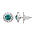 Jennifer Lopez Simulated Crystal Halo Round Stud Earrings, Women's, Turq/aqua