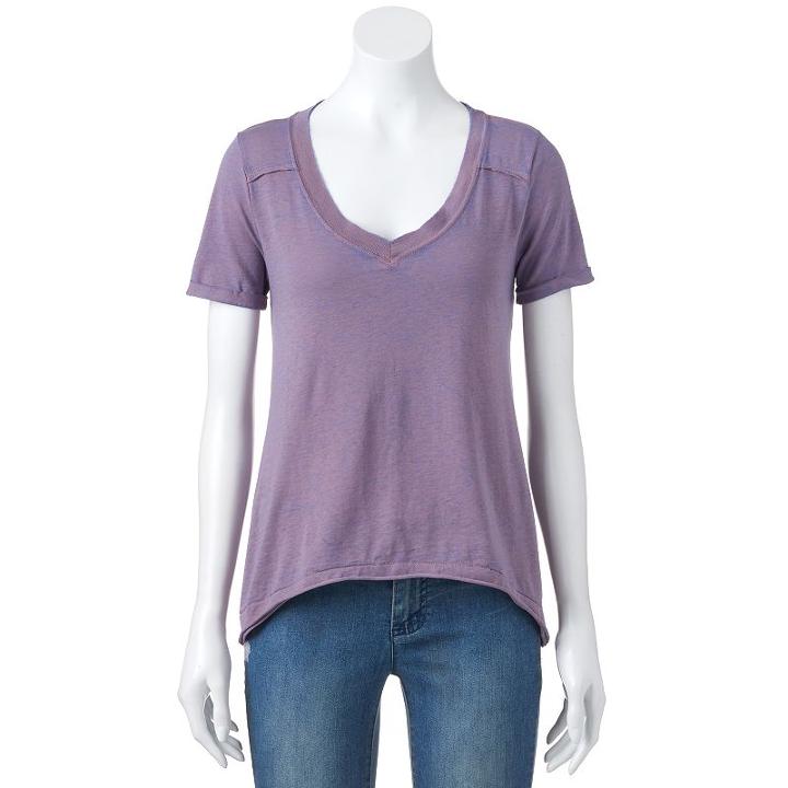 Women's Rock & Republic&reg; Burnout Boyfriend Tee, Size: Xs, Red/coppr (rust/coppr)