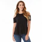 Juniors' Iz Byer California Lace Cold-shoulder Top, Girl's, Size: Xl, Black