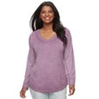 Juniors' Plus Size Mudd&reg; Scoopneck Tee, Teens, Size: 1xl, Purple
