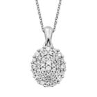 Simply Vera Vera Wang Sterling Silver 3/8-ct. T.w. Diamond Oval Pendant, Women's, White