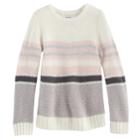 Girls 4-12 Sonoma Goods For Life&trade; Striped Sparkle Sweater, Size: 5, Brt Pink
